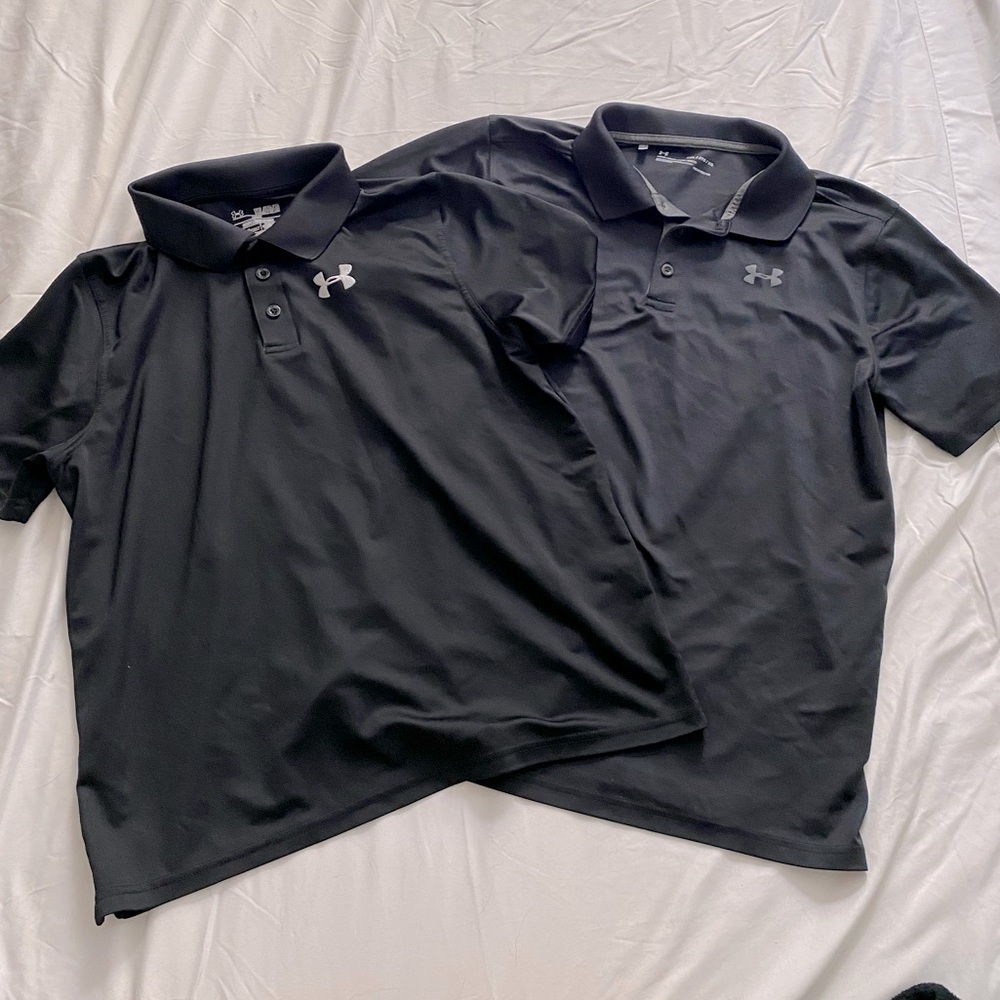 Two boys drift Under-armour collared shirts